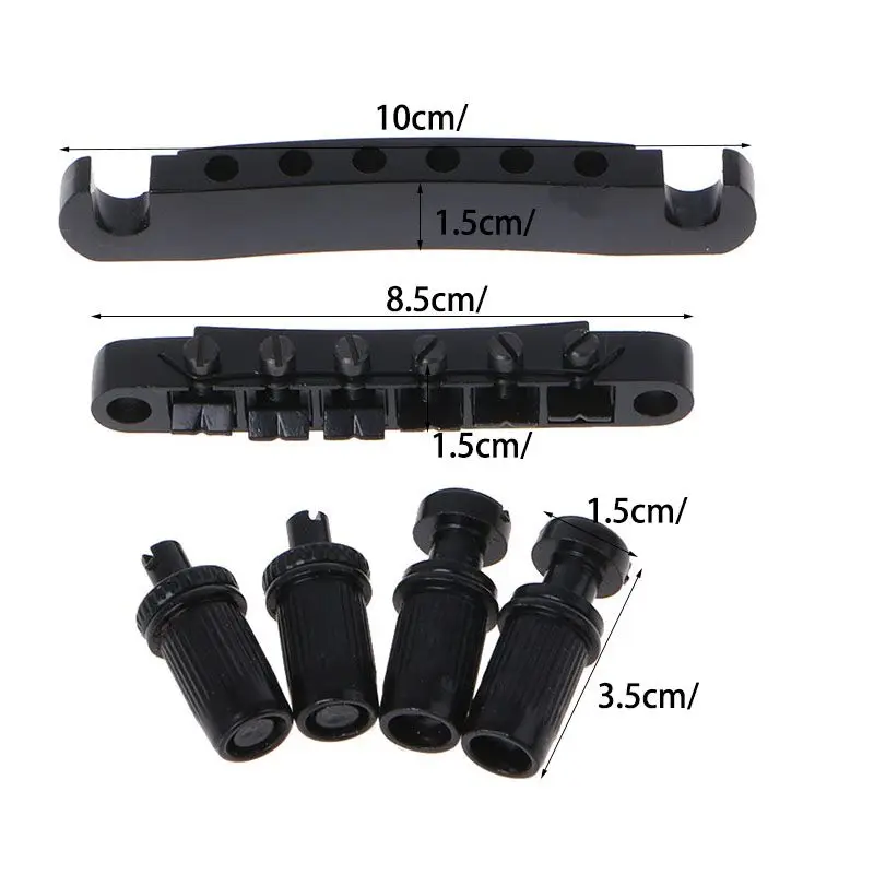 

Guitar Tom Bridge Tailpiece Tail For LP Style Set Black