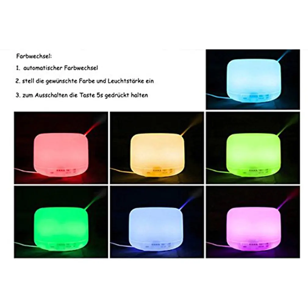 Арома-диффузор увлажнитель с теплым ароматом лампа электрическое освещение 500 мл