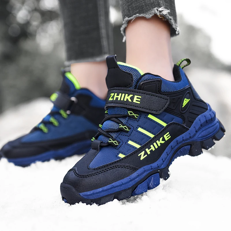 New Winter Children Hiking Shoes Kids Non-slip Snow Shoes Outdoor Boys Girls Warm Cotton Sneakers Kids Shoes Size 31-40
