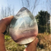 natural rock hand polished fluorite heart shape water droplet moon leaf bowl home spirit decoration and crystal healing holiday