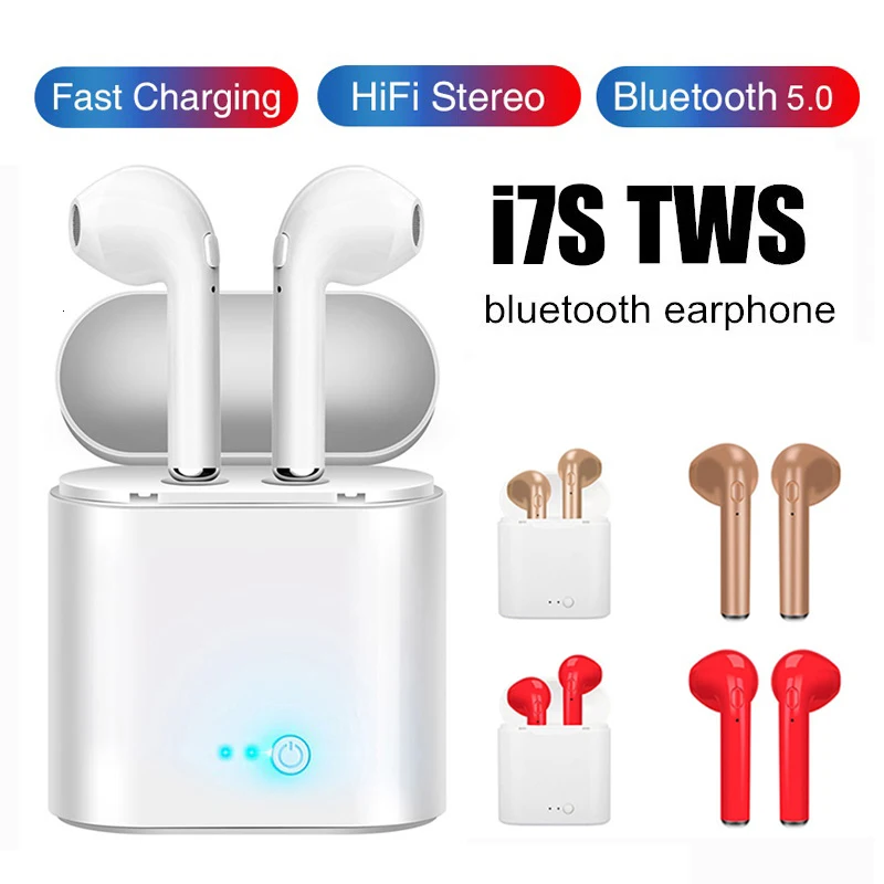 Заводская горячая Распродажа Tws I7 беспроводной Bluetooth наушники в ухо гарнитура стерео Бас Невидимый с микрофоном один/пара спортивные наушники
