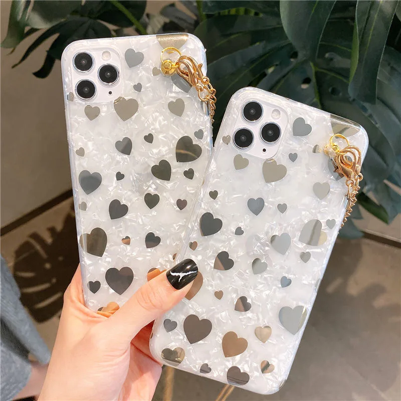 Подходит forIphone11Promax мобильный телефон оболочки гальванических Любовь flash soft shell с
