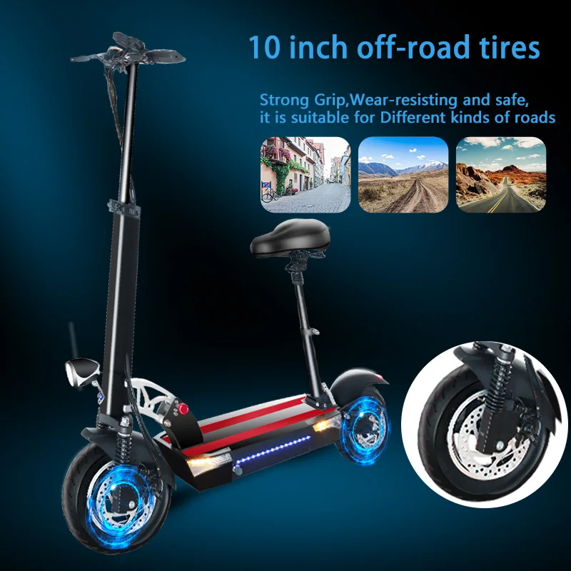 

Js Electric scooter 800W Motor Kick Scooter with Seat 50KM/H 48v26A Battery Foldable Two Wheels Patinete Elctrico for Adults