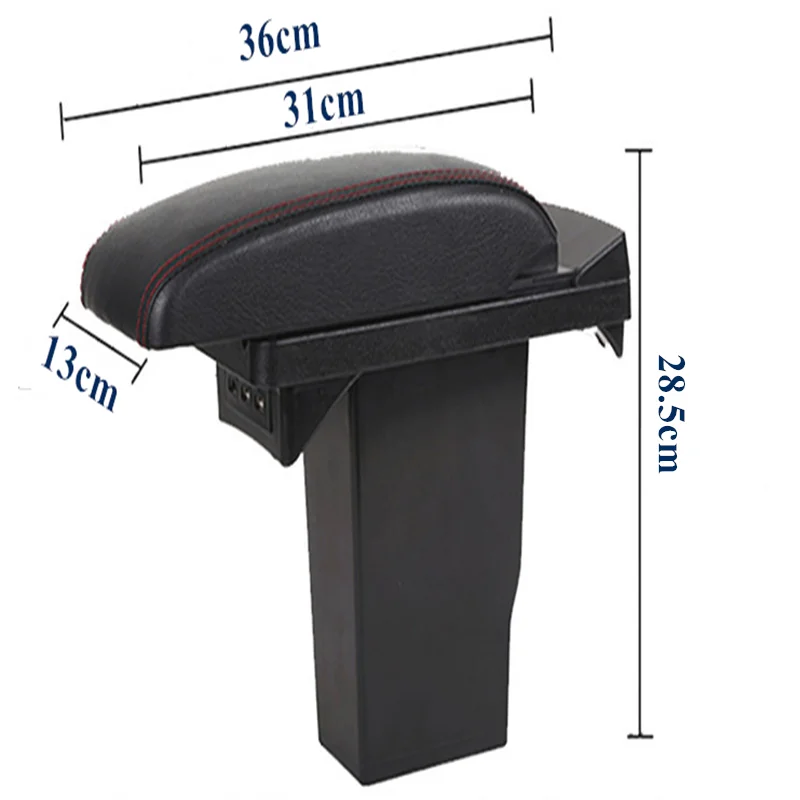 

For Peugeot 2008 armrest box +3USB Black Leather Center New chargeable Storage Box Modification Auto parts tools armrest box