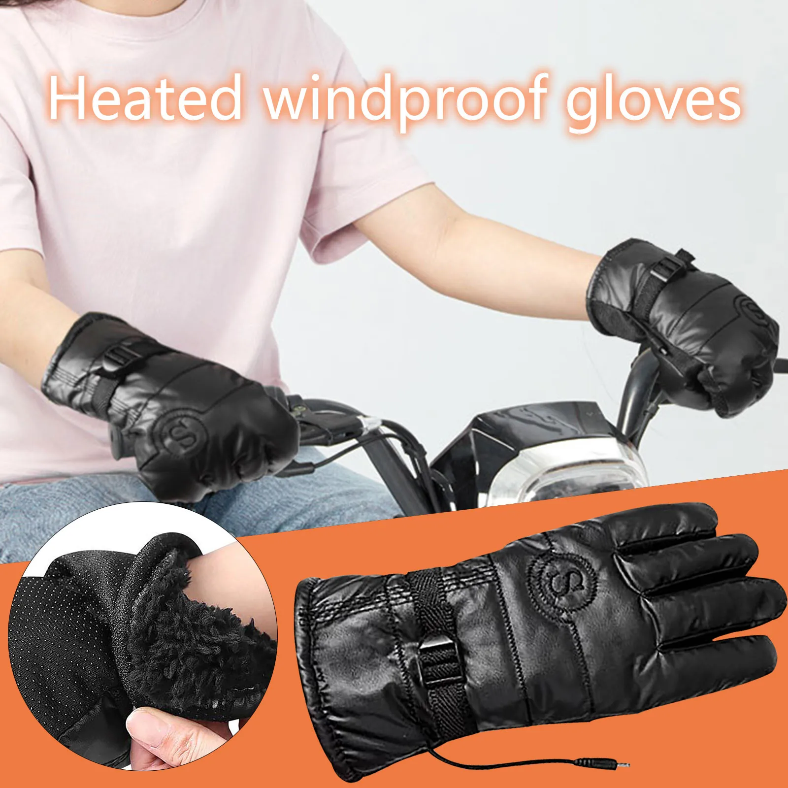 

Electric heated Gloves Rechargeable Waterproof Winter Thick Warmer Gloves Christmas winter gloves men leather gloves for women