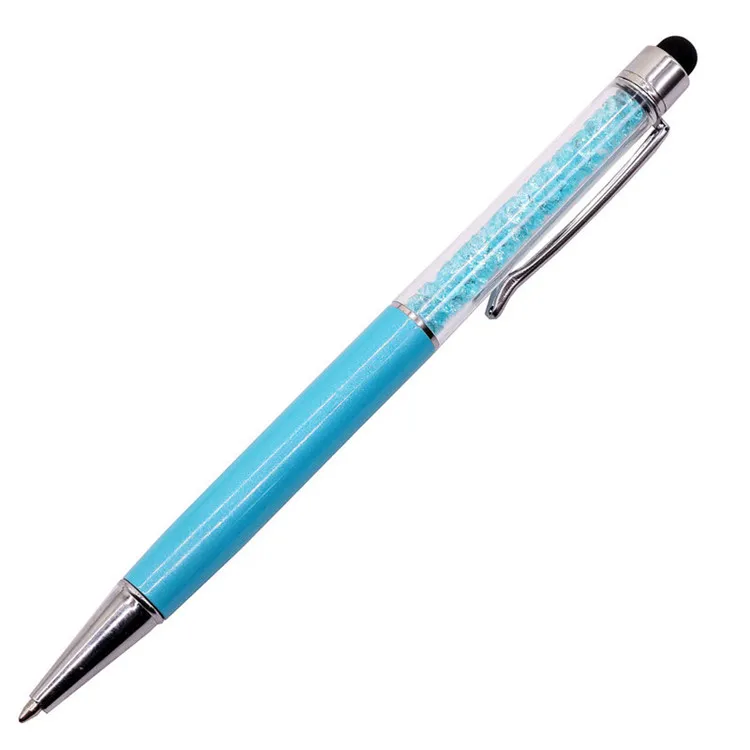 Capacitor light blue 15 шт.,, офисные канцелярские принадлежности, офисные принадлежности для школьников, шариковая ручка 0,7 мм, тонкая крышка с кристаллами и бриллиантами, смешанные цвета - Цвет: Capacitor light blue