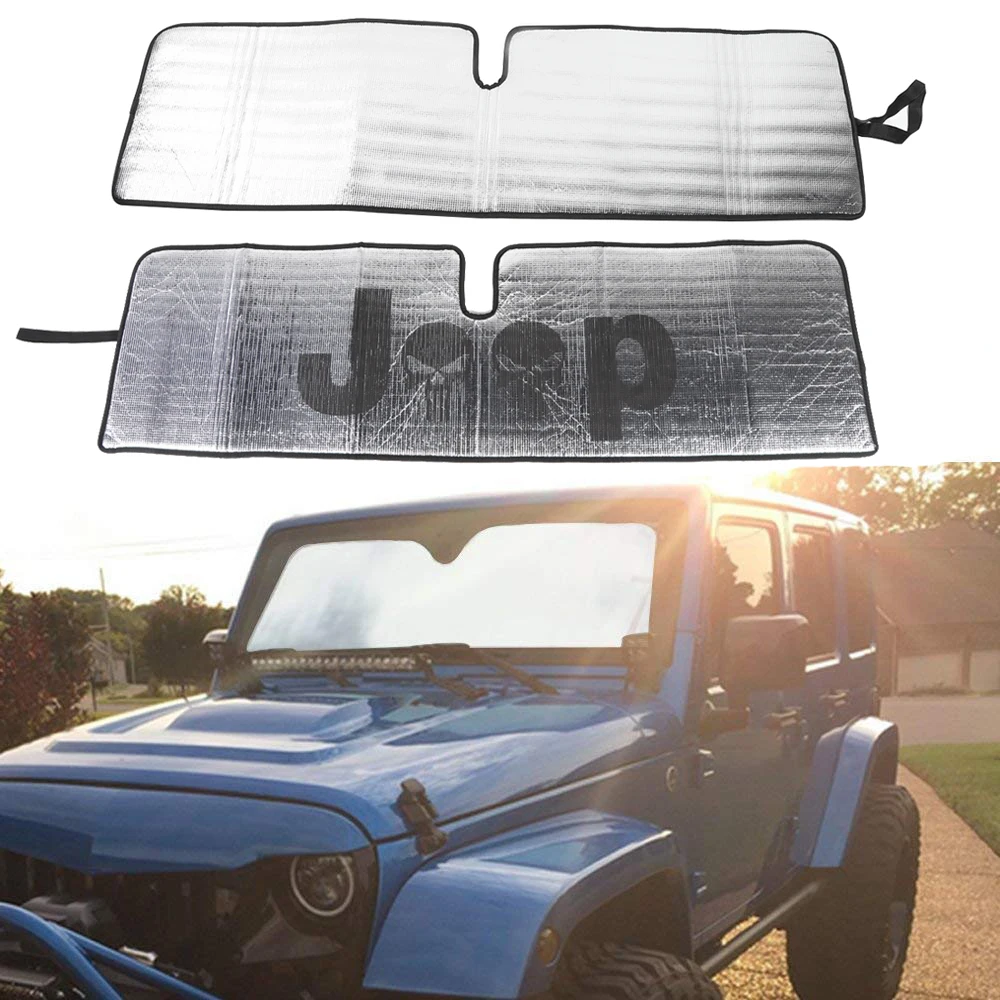 Для Jeep Wrangler JK JKU Sports Sahara автомобильное переднее окно анти УФ-лучи протектор лобовое стекло Солнцезащитный козырек Солнцезащитный чехол Аксессуары