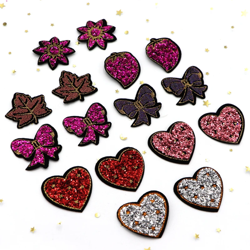 10 шт./лот нашивки с блестками для детей женская одежда сделай сам в полоску