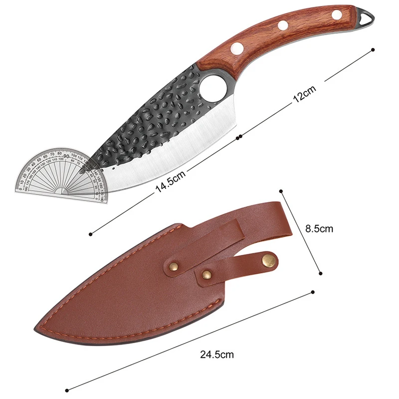 

Handmade Forged Clad Steel Sharp Kitchen Chef Boning Knifes Forged In Fire Knives Outdoor Camping Slicing Cleaver Butcher Knifes