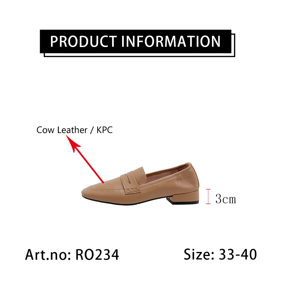 

RJN New Elegant Pumps Classic Low-heel Square Toe Handmade High Quality Genuine Leather Women Shoes Autumn Pumps White RO234