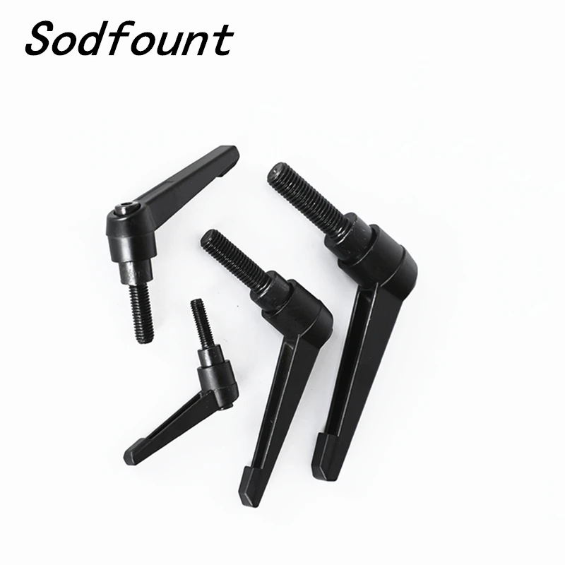 

5pcs/lot CNC 3D Printer M5 M6 M8 M10 M12 M16 Screw length 12-80MM Black male Thread Clamping Lever Adjustable Handle Knob