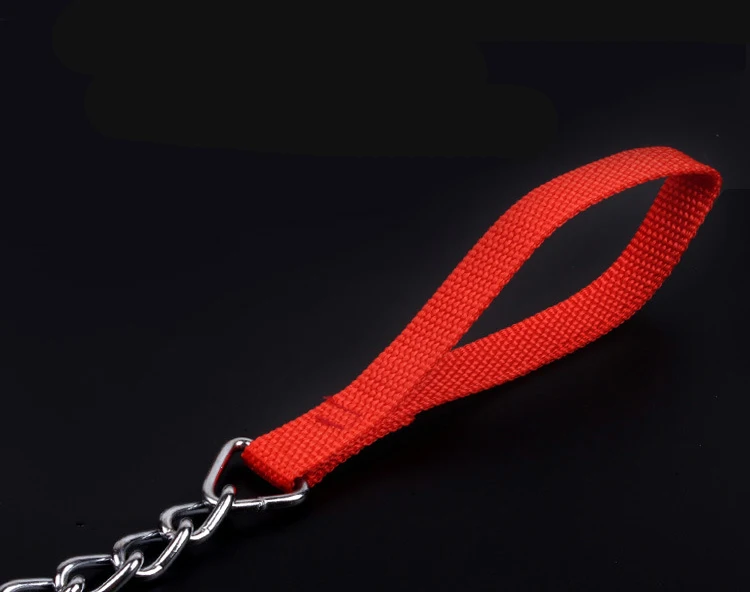 Для маленьких для средних и больших собак цепь Тяжелая металлическая цепь анти-укус железная цепь собака для выгула собак поводок Металлический Воротник красная ручка GYH