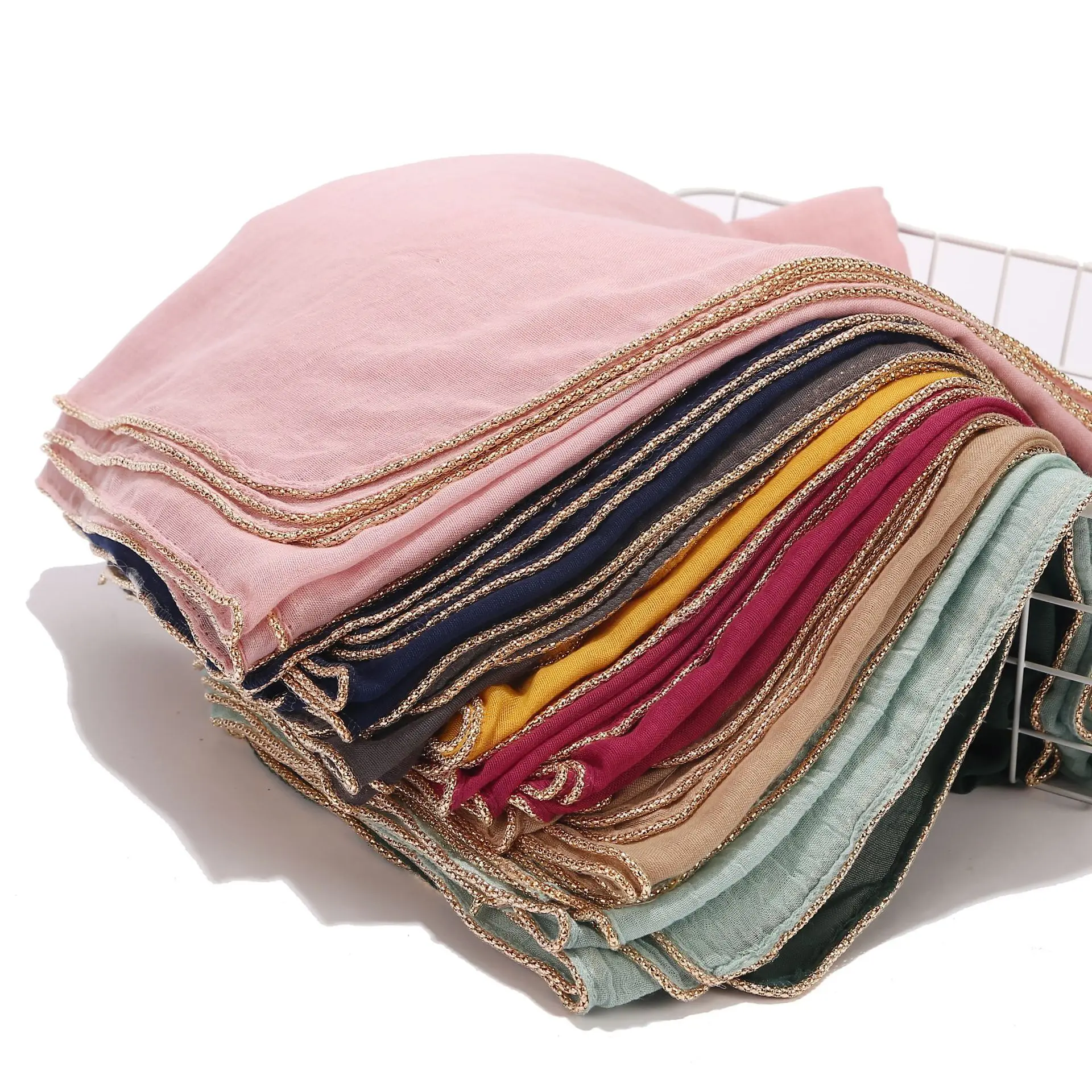 Монохромный шифрования хлопковый шарф с рисунком конопли Сращивание цепи бисера