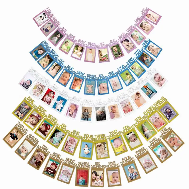 12 месяцев фоторамка баннер первые декорации с днем рождения первый ребенок