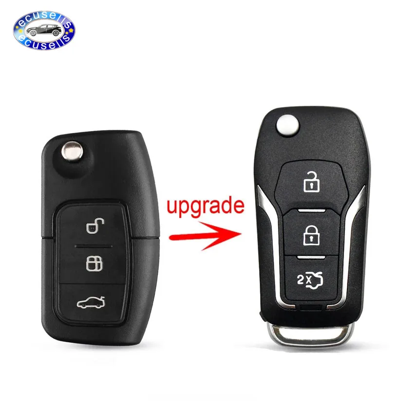 Складной чехол книжка с 3 кнопками для Ford Focus 2 mondeo Fiesta брелка дистанционным