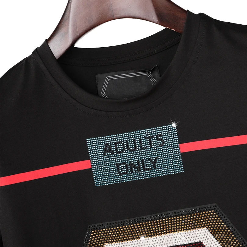 

2021 PP Men T-Shirt Short Sleeve 3D Printing Pure Cotton Round Neck AAA Top Plein