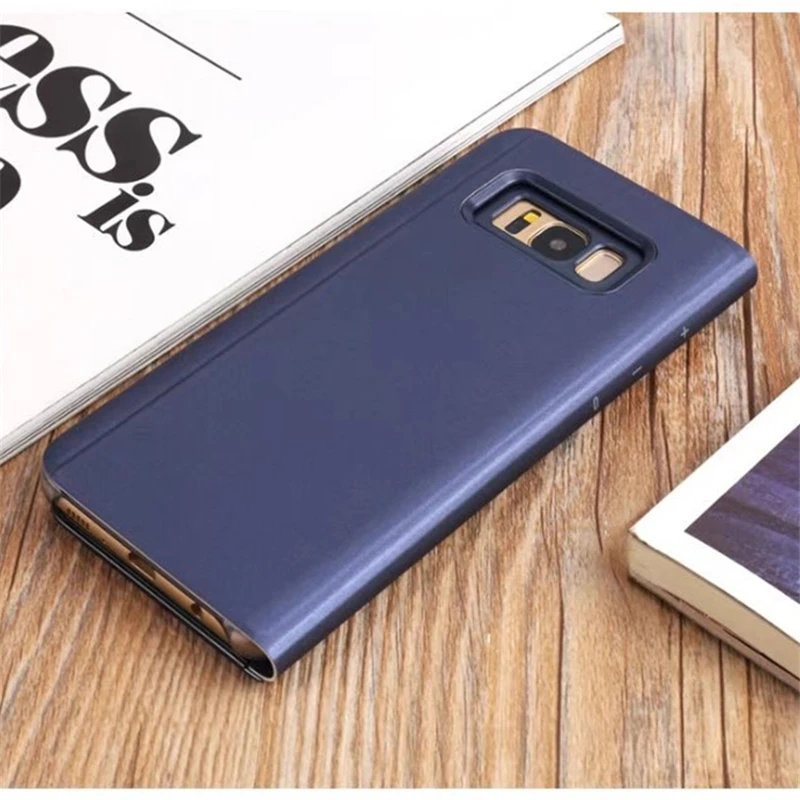 Зеркальный умный флип чехол для Samsung Galaxy S8 S9 S10 S20 S21 Plus A11 A21S A31 A41 A51 A71 Note 8 9 10