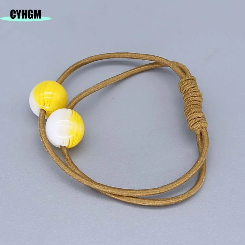 G016-zong-yellow Эластичные резинки для волос для девочек кавайные резинки для волос украшения желе бант satynowa gumka cheveux femme аксессуары для волос бренд G016 - Цвет: G016-zong-yellow