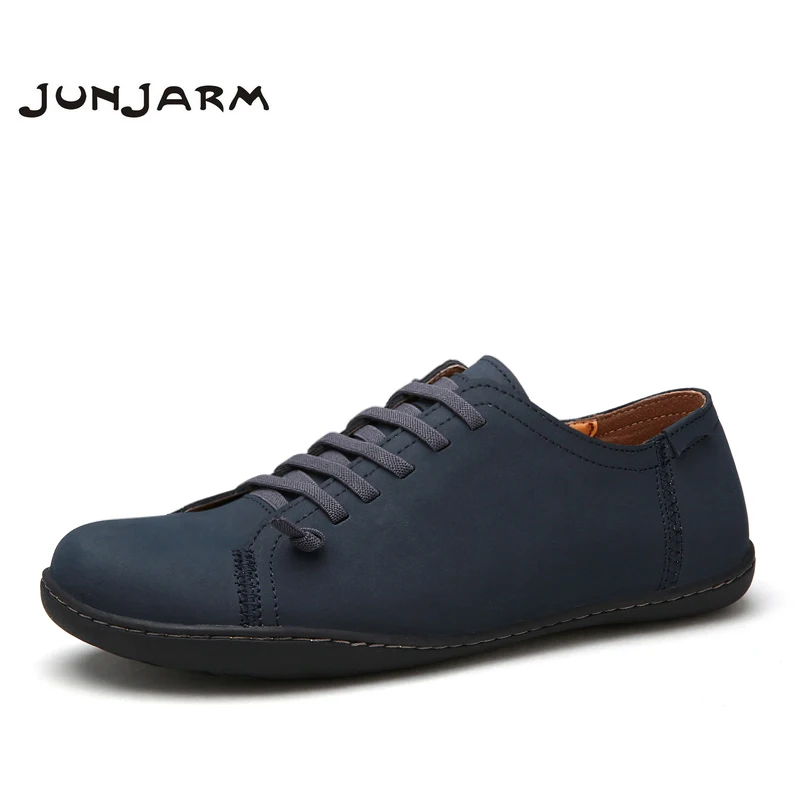Туфли JUNJARM мужские кожаные спилок плоская подошва бычья спилка Повседневная