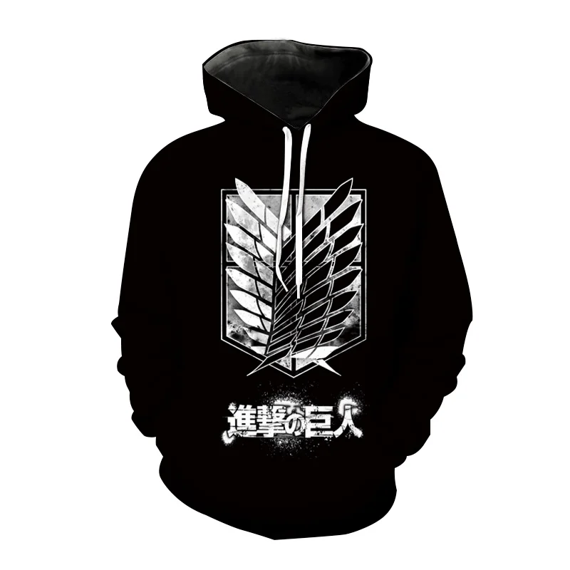 

Popular Anime Hoodies Attack On Titan 3D Print Hooded Sweatshirt Men Women Harajuku Hip Hop Pullover Hoodie Coat Unisex Clothing