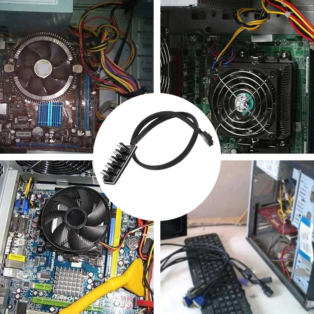 

1 to 5 4-pin TX4 PWM CPU Cooling Fan/case Splitter Adapter Braided Power Cable Hub Splitter Adapter ONLENY