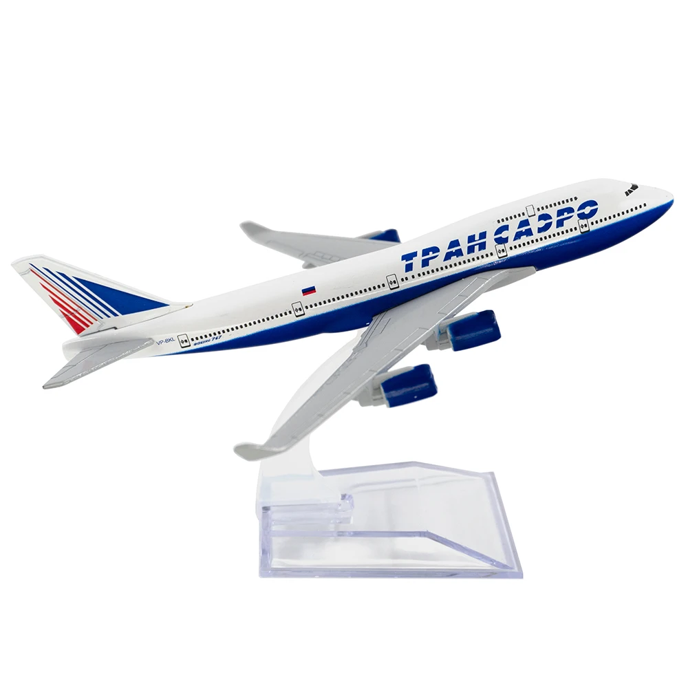 

1/400 Aircraft Transaero Airlines Boeing 747 16cm Alloy Plane Model Toys Decoration Children Kids Gift for Collection