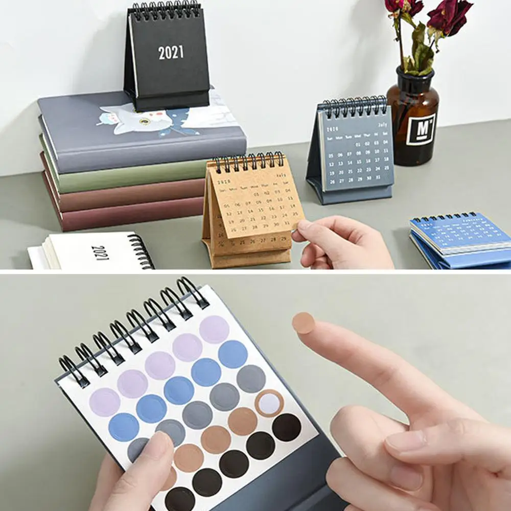 

2021 Creative Mini Desk Calendar Simple Nordic ins Calendar Desktop Plan Decoration Fresh Desk Calendar for Home and Office