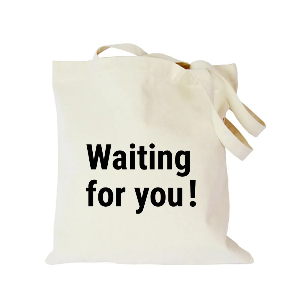 Сумка для покупок из эко-ткани с буквенным дизайном складная многоразовая