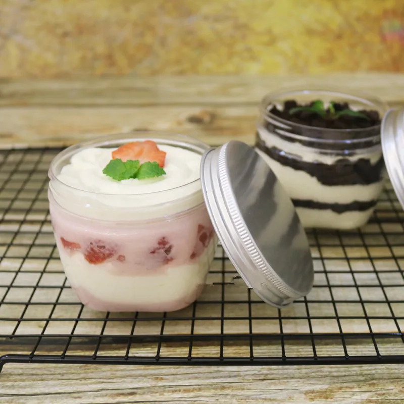 Прозрачные одноразовые пластиковые чашки 10 шт. 350 мл мороженое торт желе йогурт