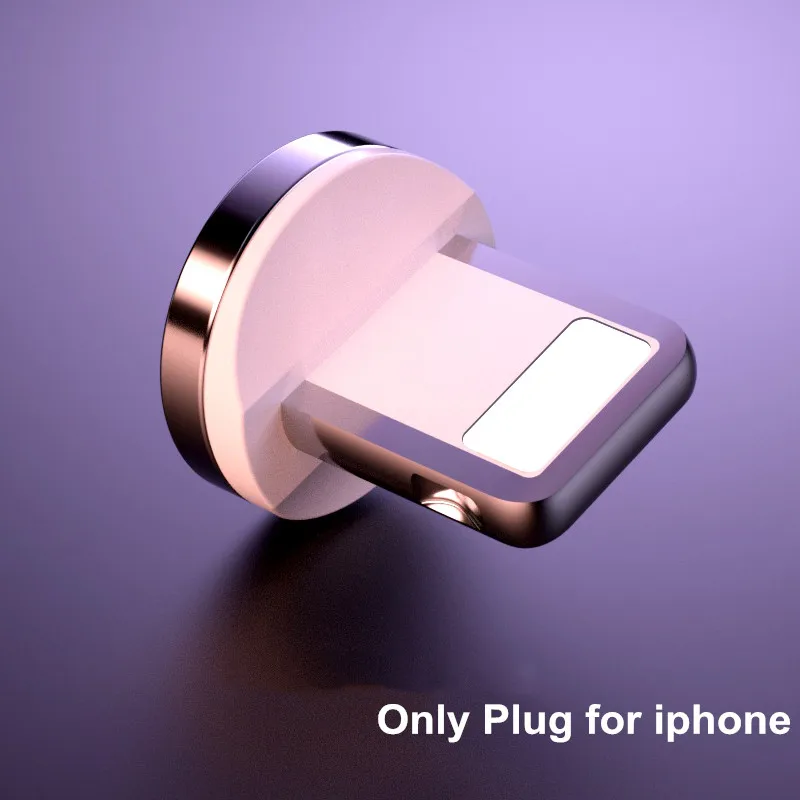 Only Plug for iphone Магнитный кабель Micro USB для быстрой зарядки Vanniso 2m 3A для iPhone X 7 samsung A50 Xiaomi mi9, магнитный кабель usb type-c для передачи данных - Цвет: Only Plug for iphone