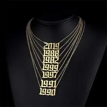 Сувенирное ожерелье QIAMNI с цифрами от 1989 до 2000 года подвеска для