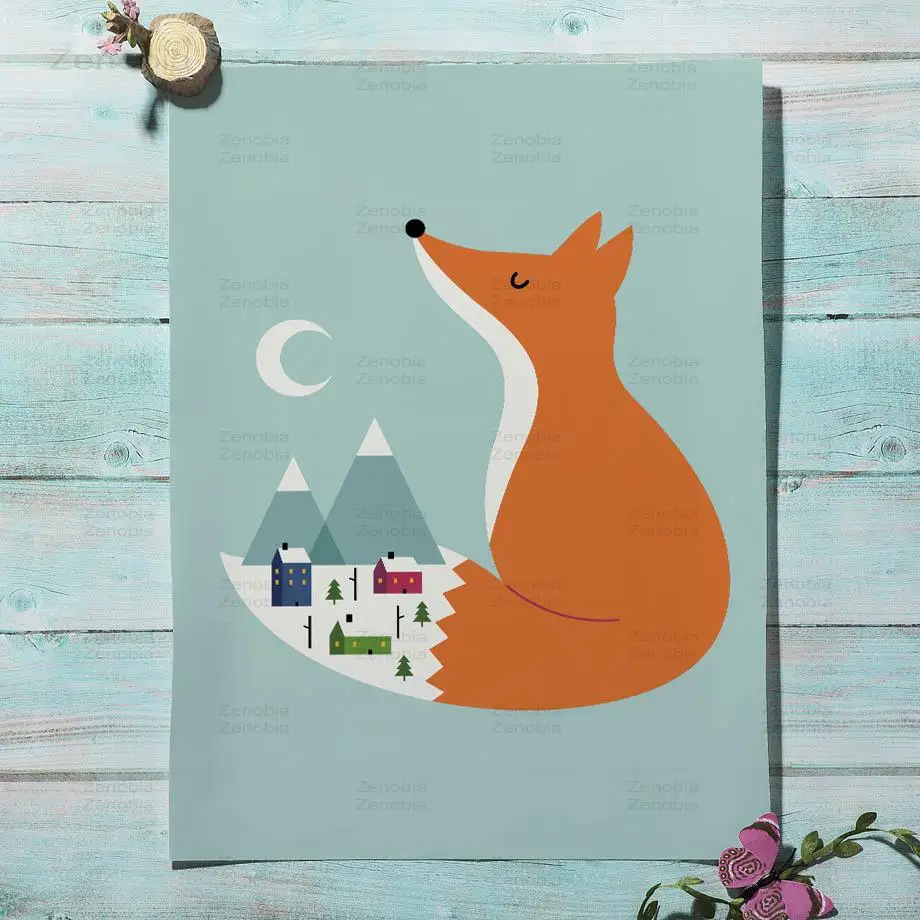 

Wall Art Canvas Painting Fox Elk Raccoon Koala Animals Art Prints Nordic Posters And Prints Wall Pictures Baby Kids Room Decor