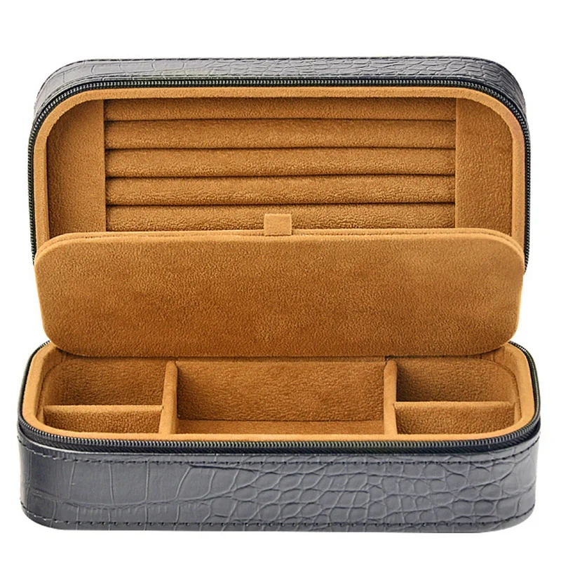 

Jewelry Box Faux PU Leather Earrings Necklace Bracelet Storage Portable Travel Jewellery Necklace Box