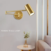 simple led wall lamp adjustable swing long arm warmcold lighting wall mounted home bedside lighting wall lamp wall decor