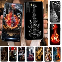 2021 popular guitar bass black soft cover the pooh for huawei nova 8 7 6 se 5t 7i 5i 5z 5 4 4e 3 3i 3e 2i pro phone case cases