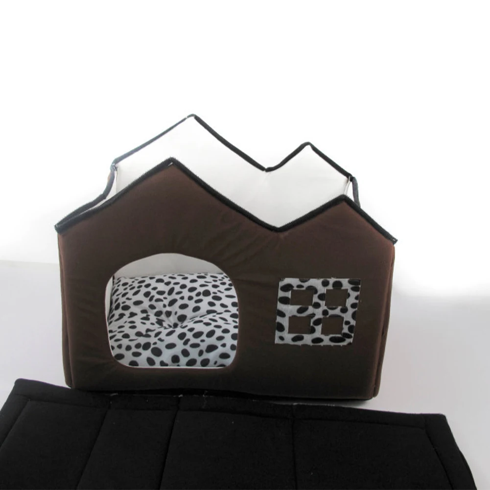 Съемные кровати для собак двойной домик домашних животных коричневая собачья