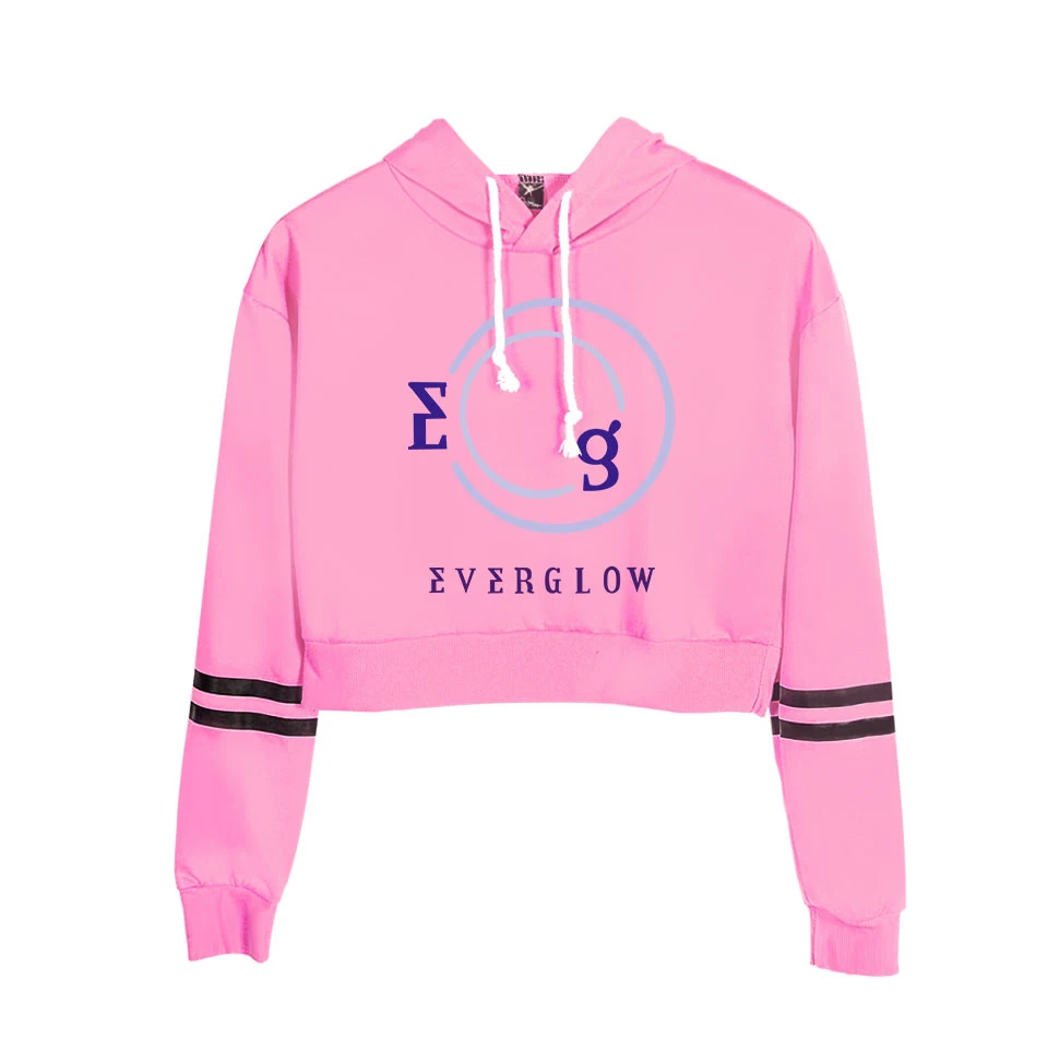 Everglow Kpop Корейская новая команда для девочек уличная Женская пуловер пупка толстовки Толстовка крутая поясничная популярная новинка года толстовки