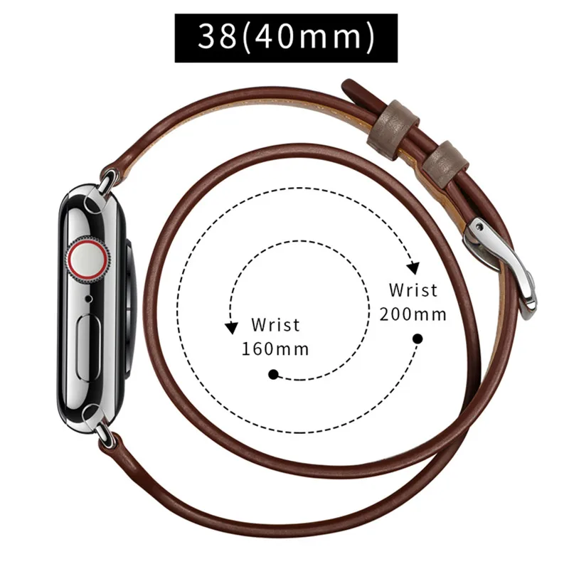 Двойной тур кожаный ремешок для apple Watch band 4 (iwatch 5) 44 мм 40 watch 3 2 1 42 38 мягкий браслет