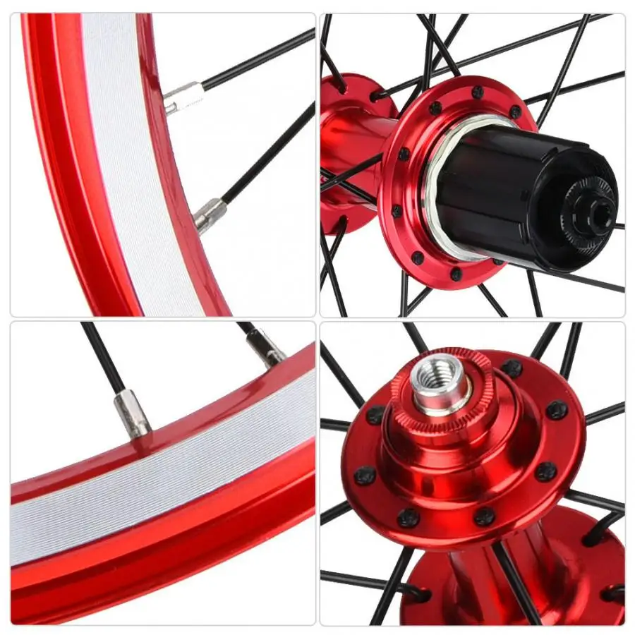 16 дюймов Алюминий сплав ободного тормоза колеса колесная велосипед передние и