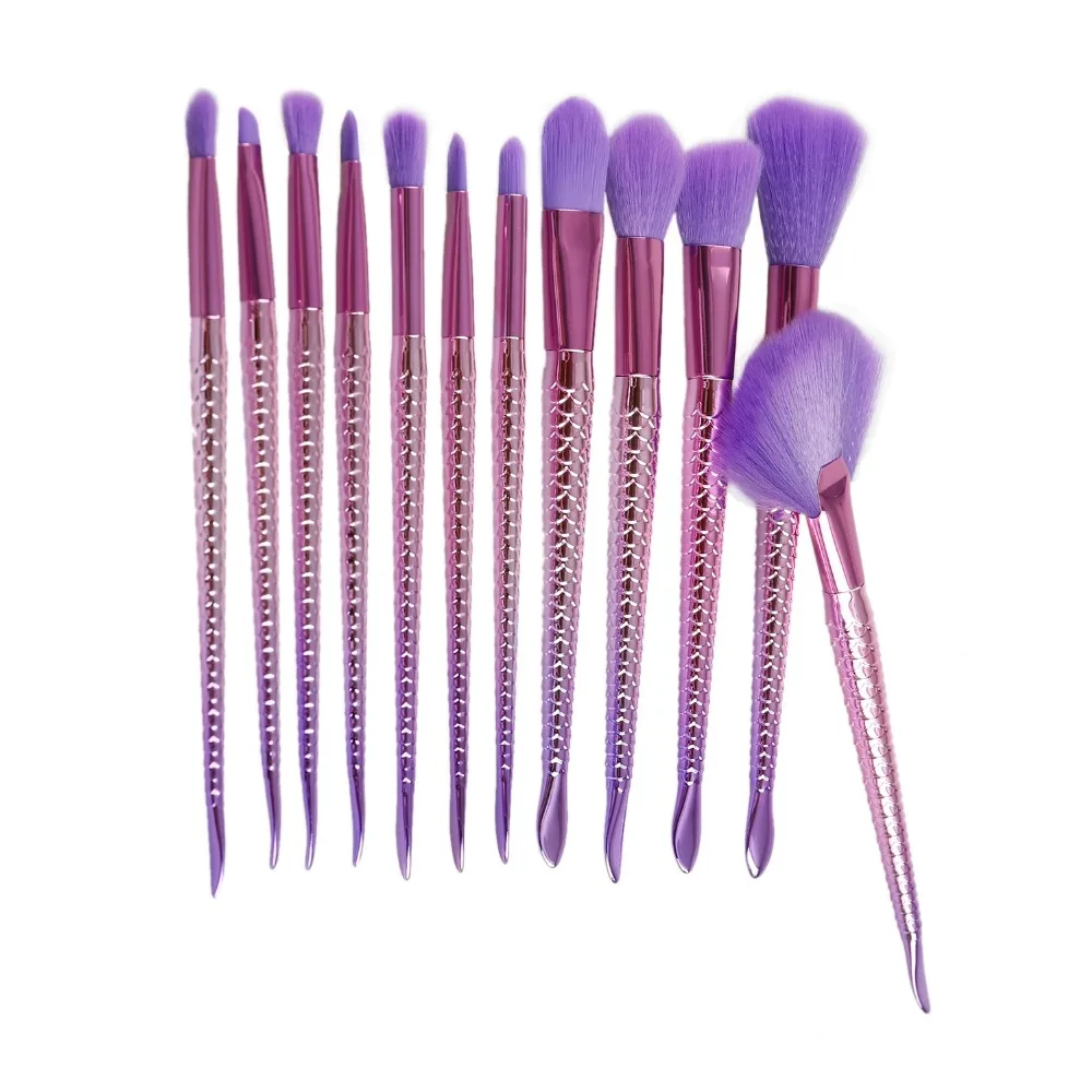 Кисти для макияжа в форме русалки 12 шт.|Аппликатор теней век| |