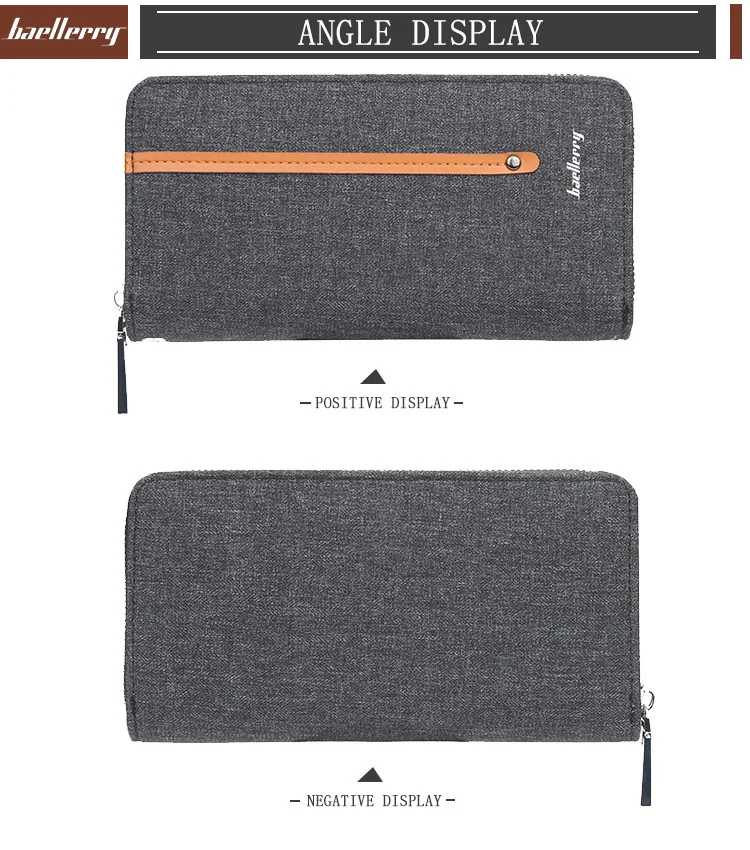 Новый холщовый мужской кошелек дизайнерский на молнии длинный зажим для банкнот