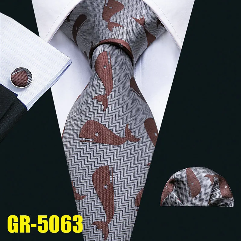 GR-5063 Barry.Wang 19 видов стилей мужской свадебный галстук с рисунком динозавра мужские свадебные галстуки 8,5 см галстук бизнес шелковые галстуки для мужчин GR-20 - Цвет: GR-5063