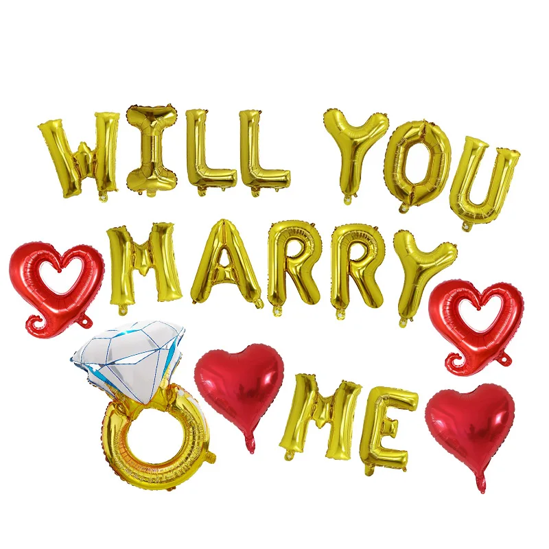 21 шт./лот Вы свадебите мне золотые гелиевые фольгированные воздушные шары с