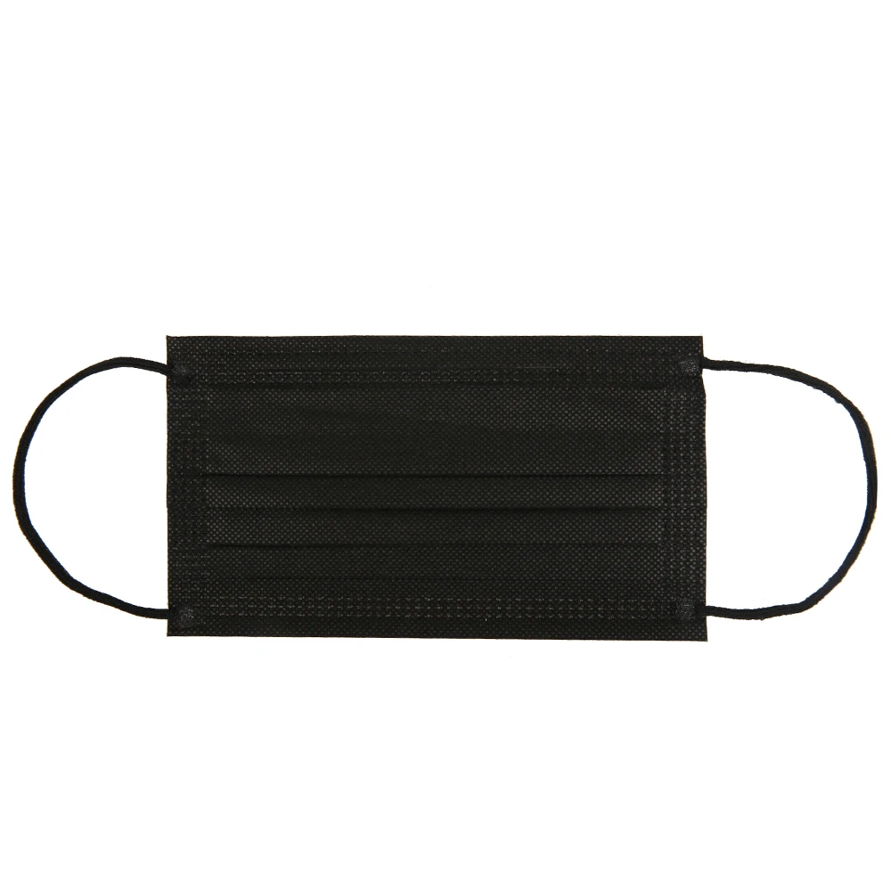 50/100 шт черный трехуровневая защита нетканые одноразовые маски со ртом для лица