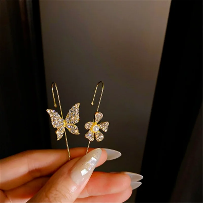 

New Female Zircon Ear Bone Earrings Clip for Women Bohemian Fashion Jewelry 2021 Accessories