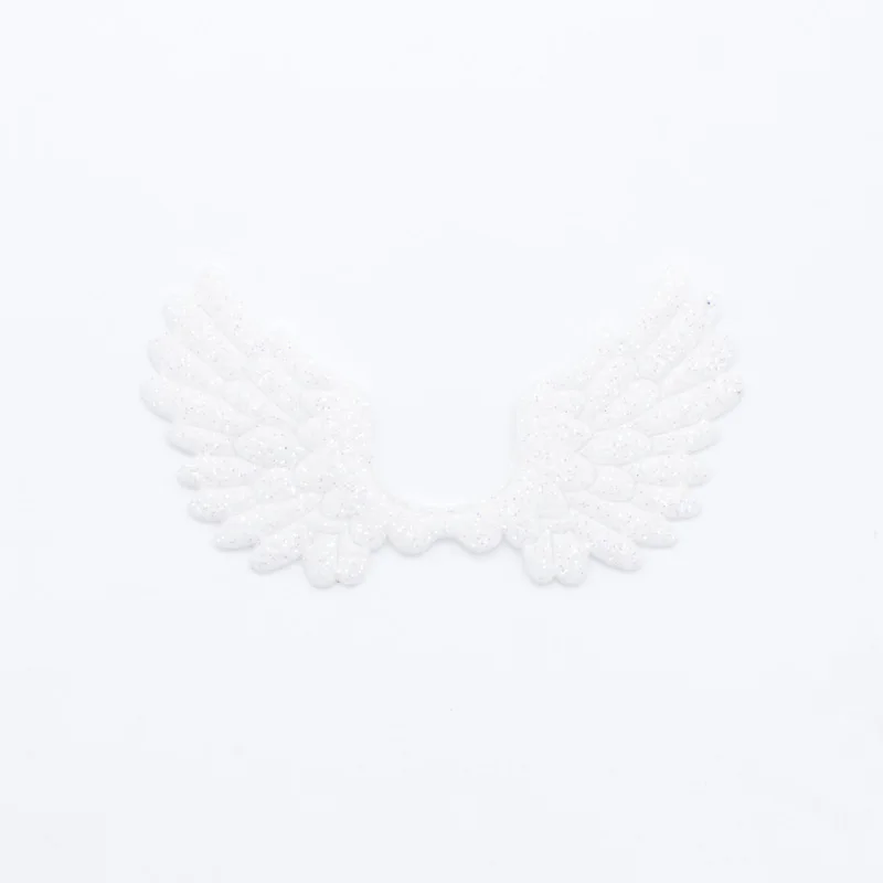 White 20 шт./лот, 65*36 мм, блестящие порошки, односторонняя аппликация в виде крыла ангела, крыло Купидона, крыло Феи для рукоделия, украшения в виде банта, H69 - Цвет: White