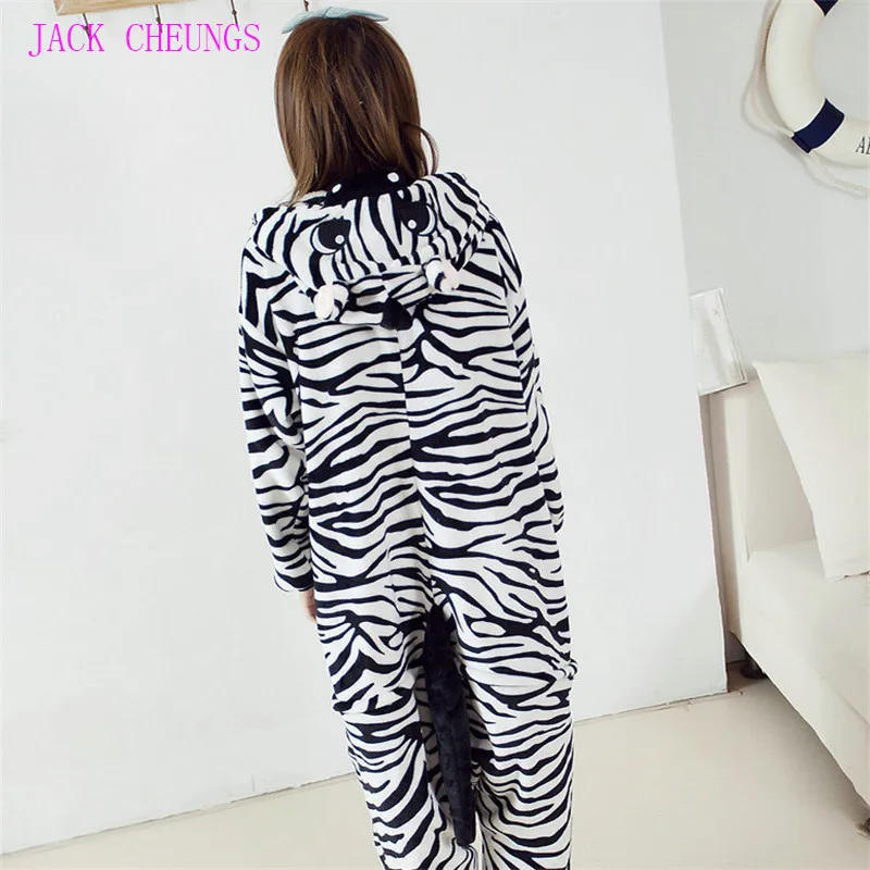 Пижама-кигуруми в виде розовой зебры для взрослых |