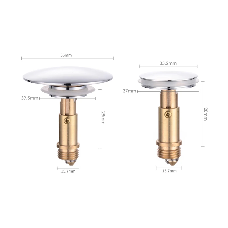 

Bounce Cover Sink Bathtub Washbasin Drain Plug Bathtub Plug Bounce Plug Head Drain Plug Flat Seal Brass Bathroom Drain Filter