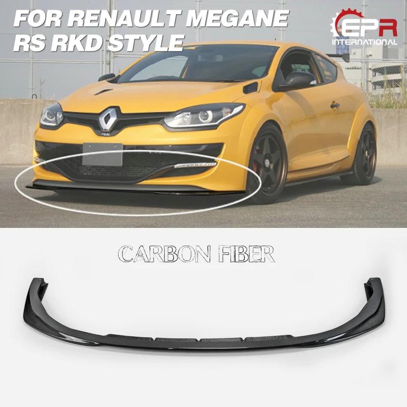 Для Renault 2014 ~ 2017 Megane RS RKD Стиль углеродного волокна передняя губы отделка тела