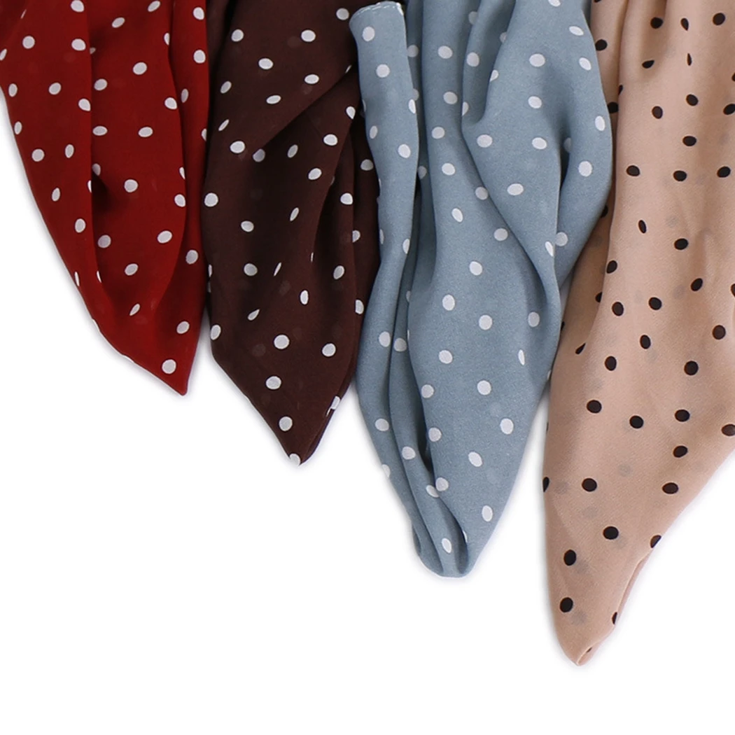 2019 модный хиджаб в горошек Однотонный женский мусульманский шарф обертывания и